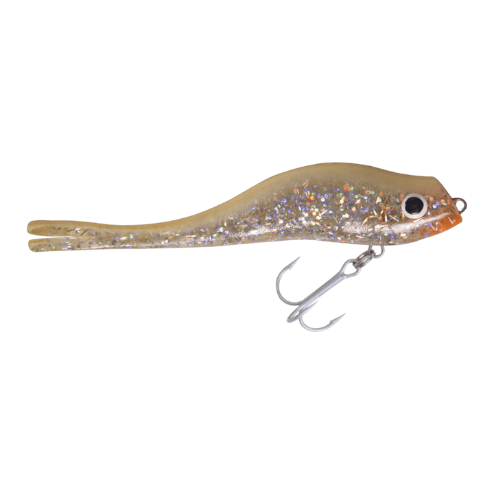 Paul Brown's Maniac Mullet Slow Sinking Mirrolure Bone Back/Silver Whisker Glitter 
