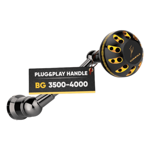 Gomexus Plug&Play Aluminum Power Handle For Daiwa BG Spinning Reel Gomexus BG 3500-4000 Black/Gold 