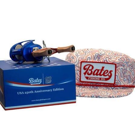 Bates - Limited Edition America 250 Salty Hundo'50 Low-Profile Baitcast Fishing Reel Bates Fishing Co 