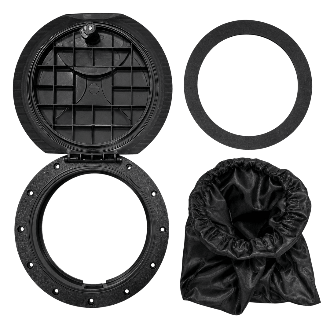 Fin Finder Round Floor Storage Hatch with Twist Lock, Housing, Basket & Gasket Pro Fish Gear 