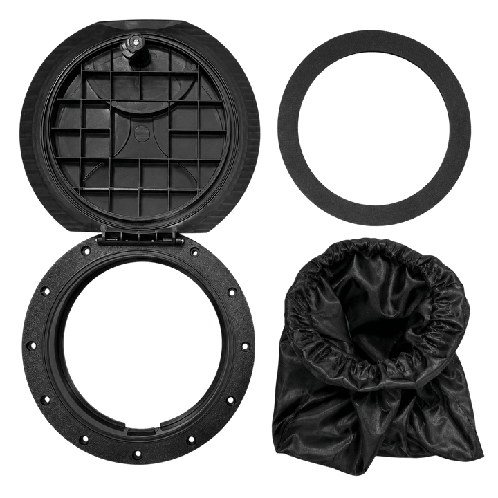 Fin Finder Round Floor Storage Hatch with Twist Lock, Housing, Basket & Gasket Pro Fish Gear 