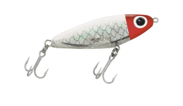 Paul Brown's Soft-Dine XL Suspending Twitchbait Lure Mirrolure Red Head/White Back/Silver Glitter 
