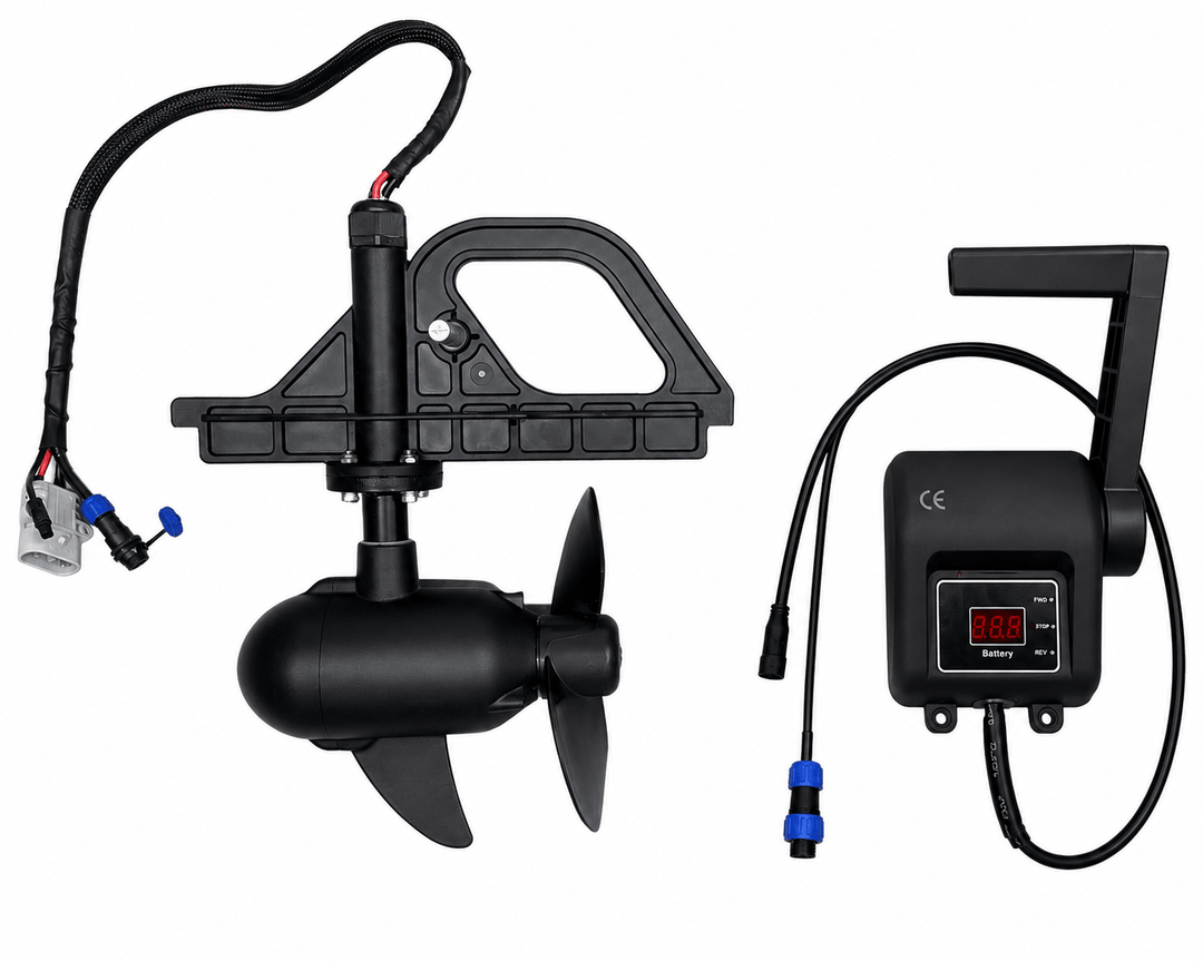 Pro Fish Gear Drop-In Electric Pod Motor System – 12V/24V Hand Throttle Motor for Fin Stalker & Fin Finder Kayaks Line Cutterz 