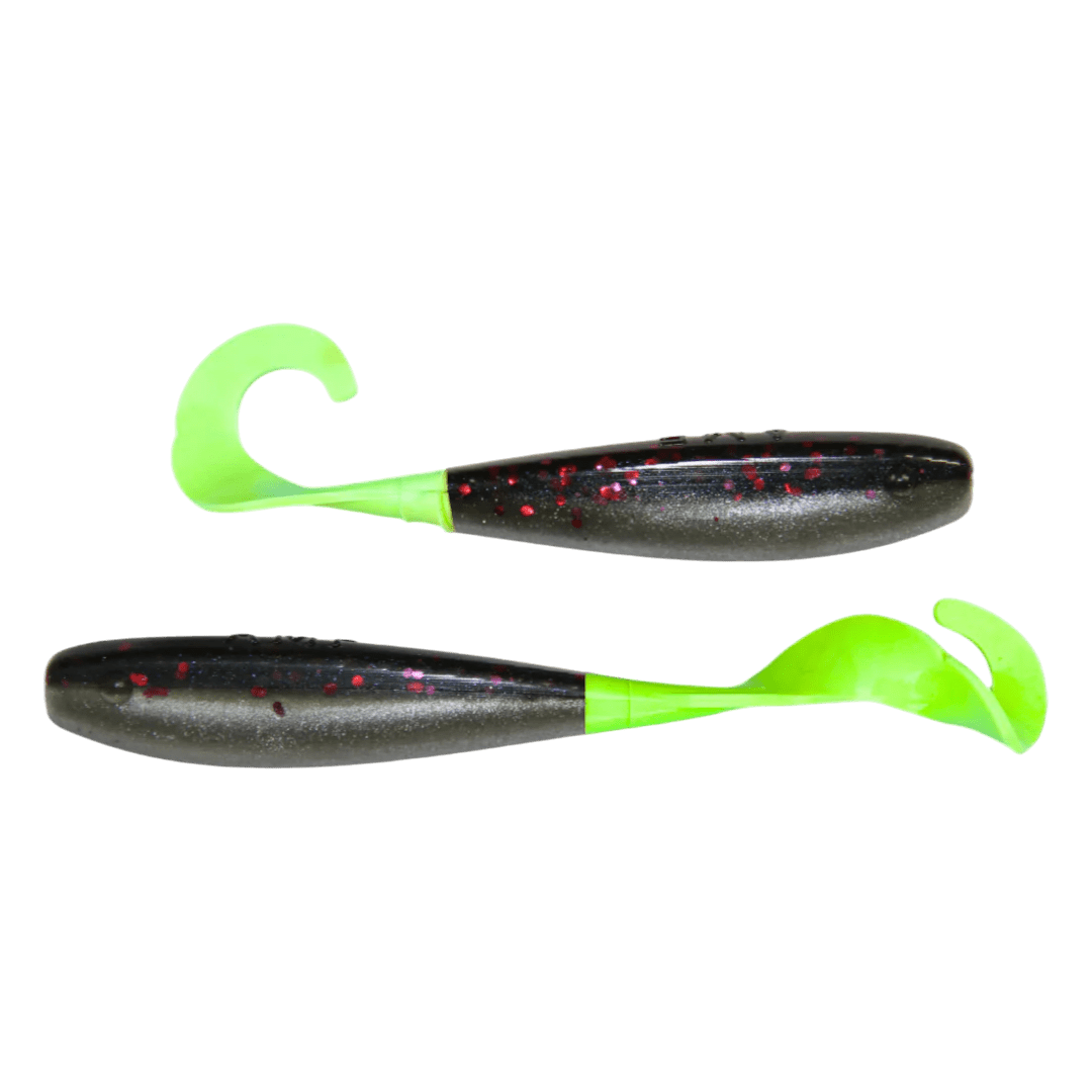 A.M. Fishing - Garlic Infused Soft Plastics Lure A.M. Fishing 4in - 8pk Darth Verde Chartreuse 