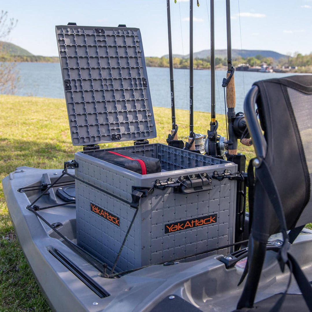 BlackPak Pro Kayak Fishing Crate - 13" x 16", Battleship Grey YakAttack 