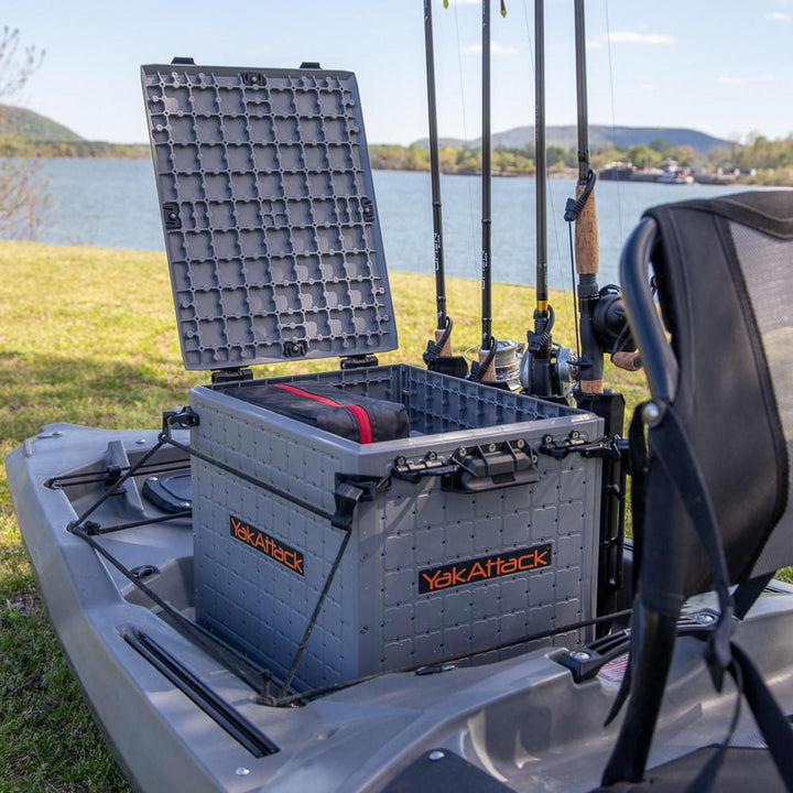 BlackPak Pro Kayak Fishing Crate - 13" x 16", Battleship Grey YakAttack 