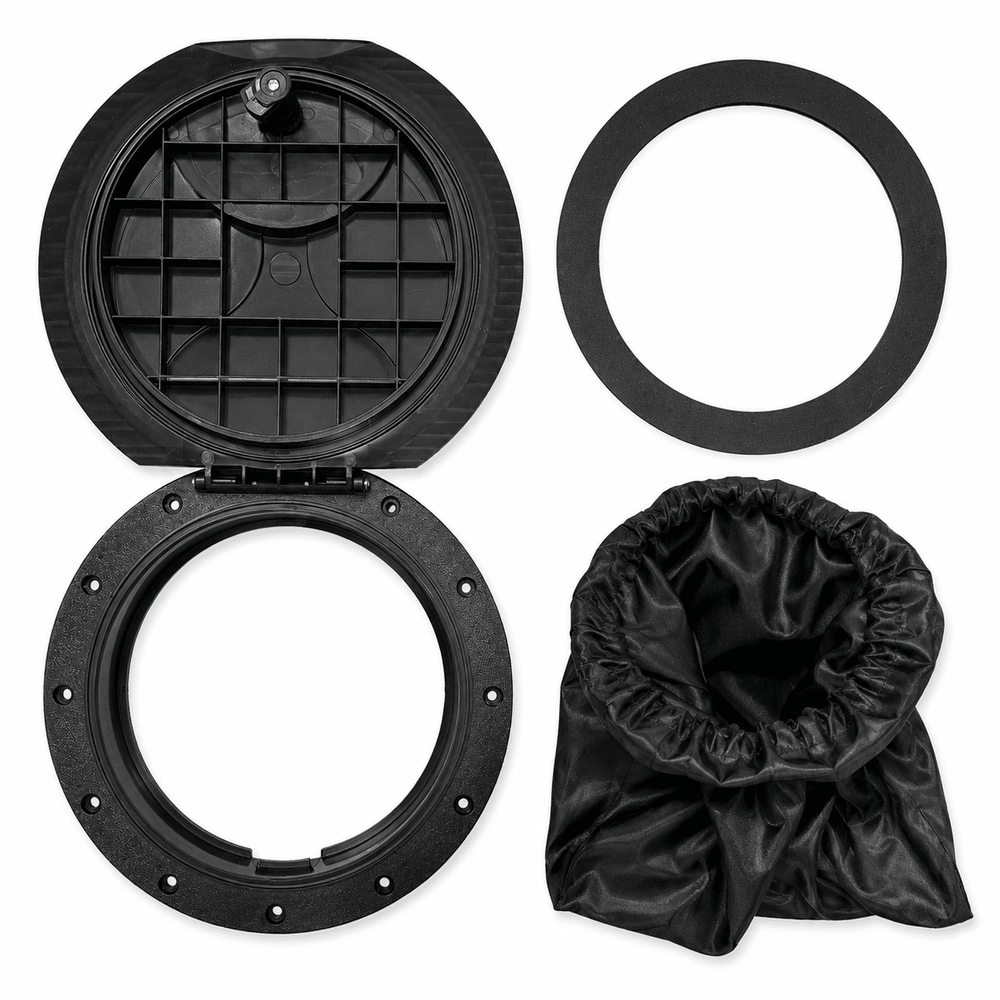 Fin Finder Round Floor Storage Hatch with Twist Lock, Housing, Basket & Gasket Line Cutterz 