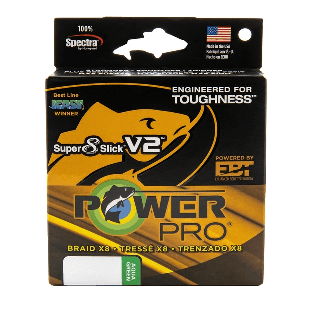 PowerPro Super Slick 8 V2 Braided Fishing Line Fishing Line PowerPro Aqua Green 15 150yd