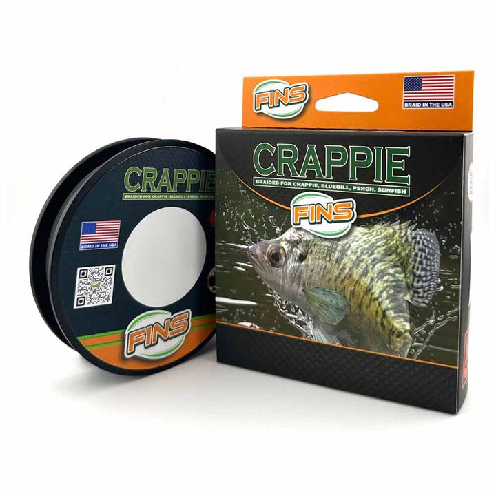 Crappie Fishing Braid Fishing Line FINS Braids 2 lb. 100 yards Black