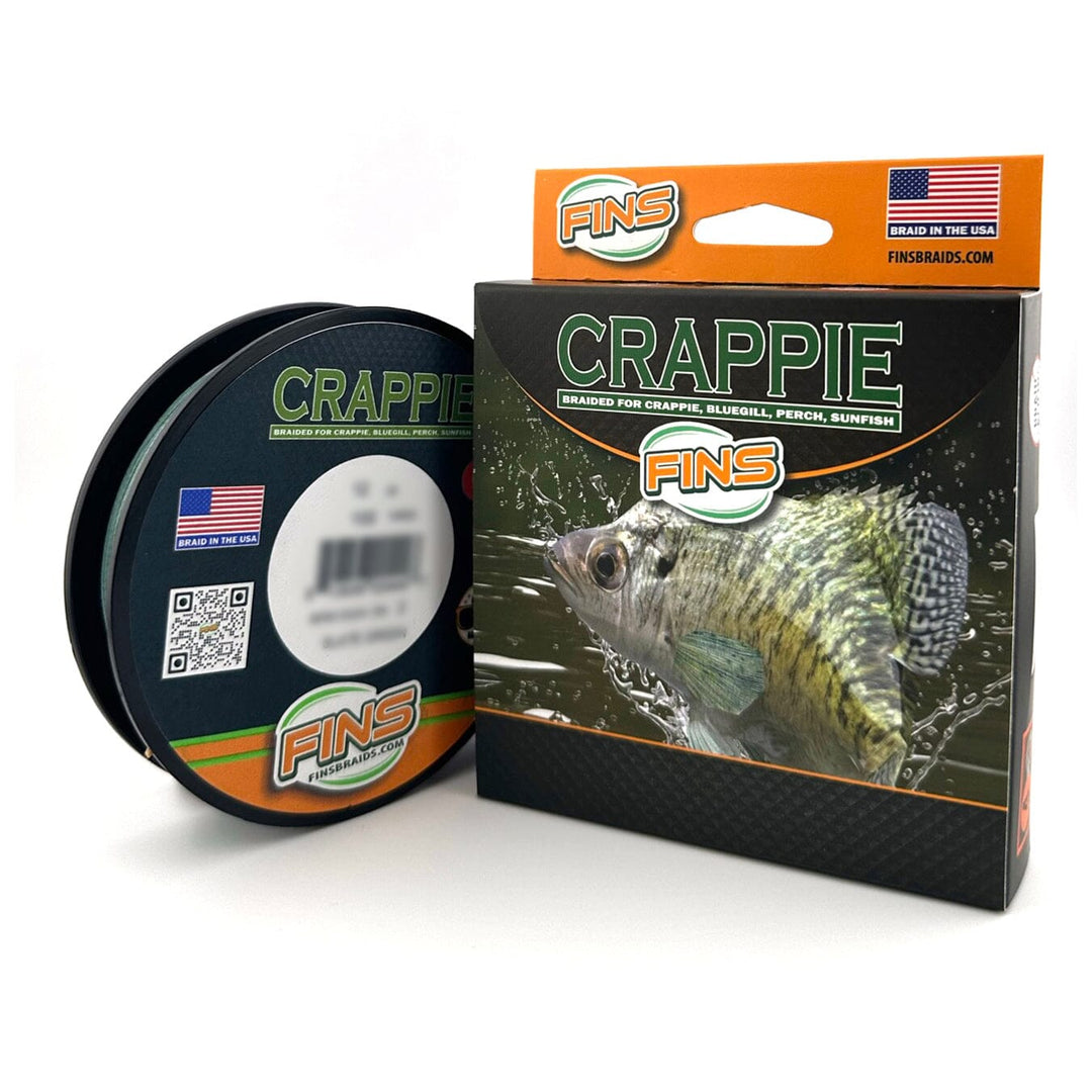 Crappie Fishing Braid Fishing Line FINS Braids 2 lb. 100 yards Slate Green