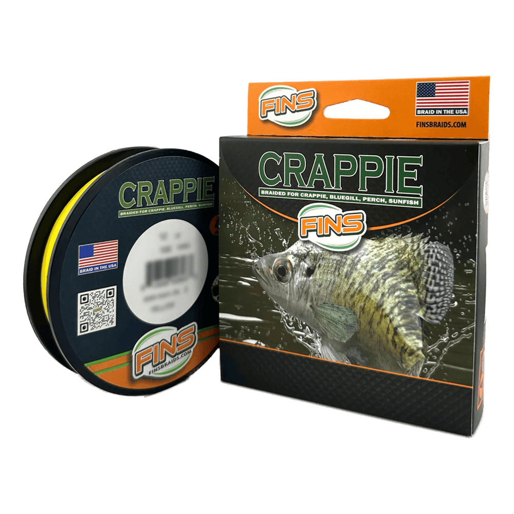 Crappie Fishing Braid Fishing Line FINS Braids 2 lb. 100 yards Yellow