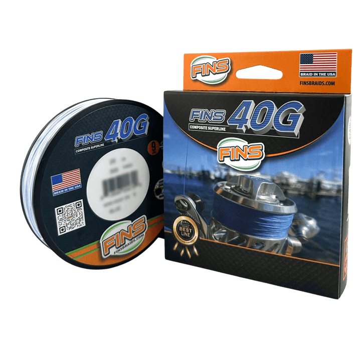 40G Fishing Braid 65-100 lb. Fishing Line FINS Braids 65 lb. 150 yards Blue