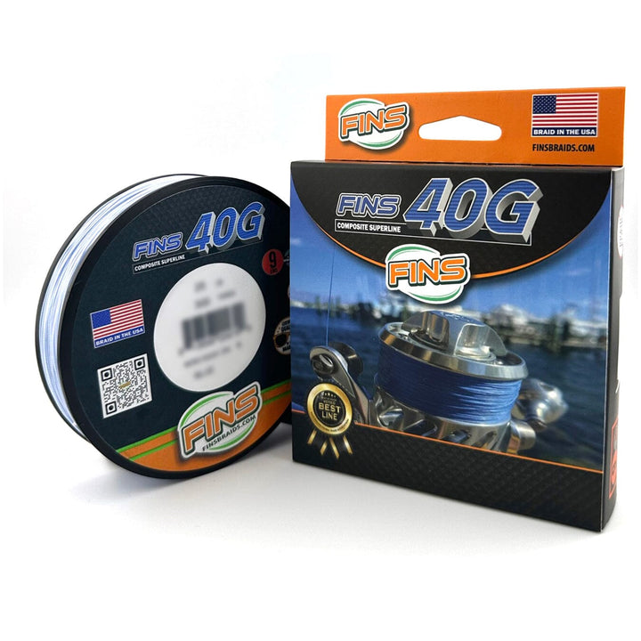 FINS 40G Fishing Braid Fishing Line FINS Braids Blue (40G) 5 lb. 300 yards