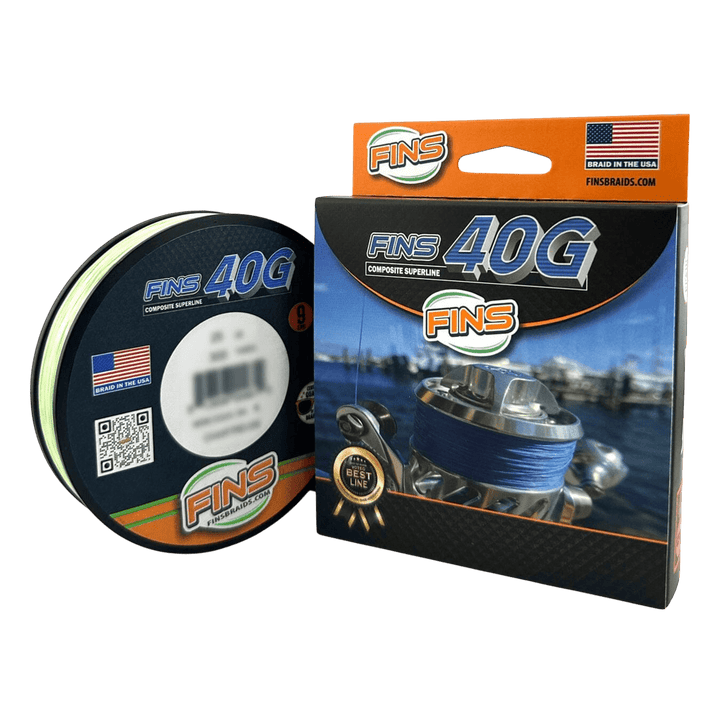 40G Fishing Braid 15-50lb. Fishing Line FINS Braids 15 lb. 150 yards Chartreuse