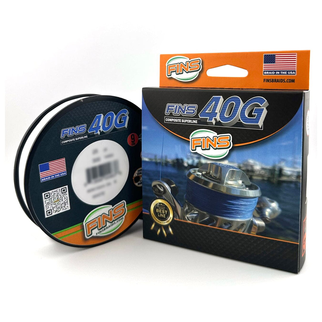 FINS 40G Fishing Braid Fishing Line FINS Braids Blue (40G) 65 lb. 300 yards