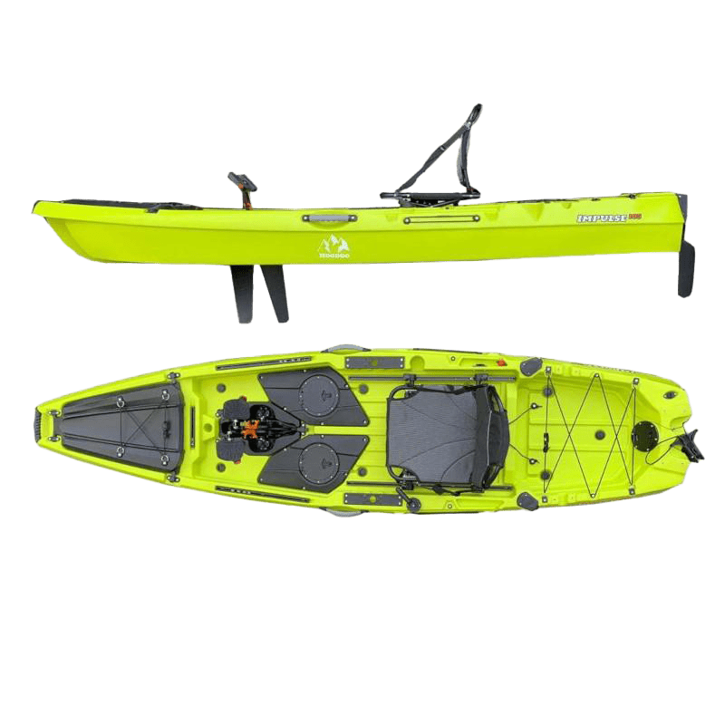Hoodoo Impulse 105 Dual Drive Kayak Vessels Hoodoo Sports Impulse 105 - Fin - Limetreuse 