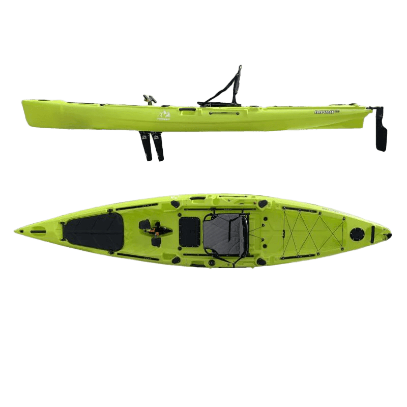 Hoodoo Impulse 135 Pedal Drive Kayak Vessels Hoodoo Sports Limetreuse 