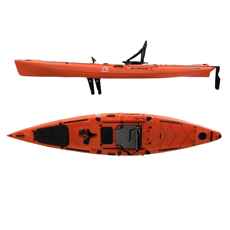 Hoodoo Impulse 135 Pedal Drive Kayak Vessels Hoodoo Sports Radiant Citrus 