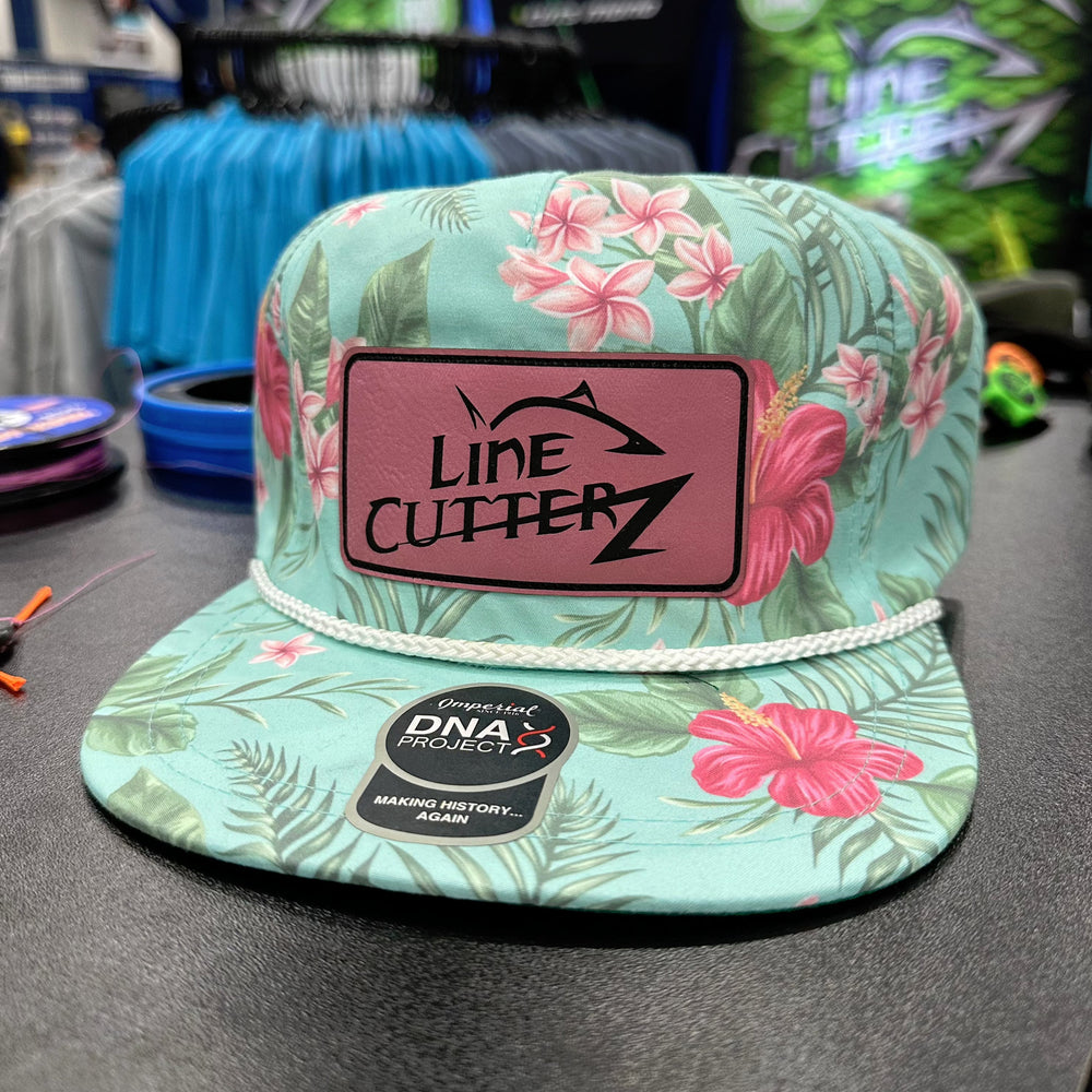 Line Cutterz Floral Rope Hat Hats Line Cutterz Hawaiian Biome White Pink Patch