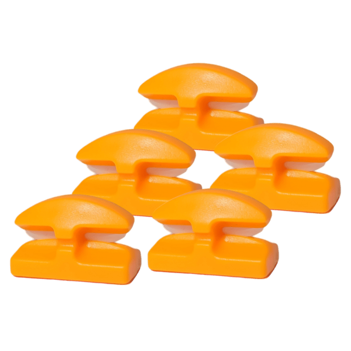 5-Pack - Line Cutterz Ceramic Blade Peel & Stick Flat Mounts - Blaze Orange Flat Mount Line Cutterz 