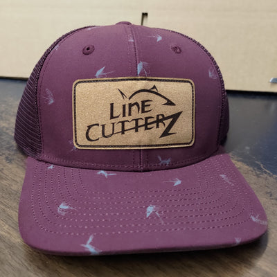 Line Cutterz Meshback Fly Fishing Hat Hats Line Cutterz Maroon Cork Patch 