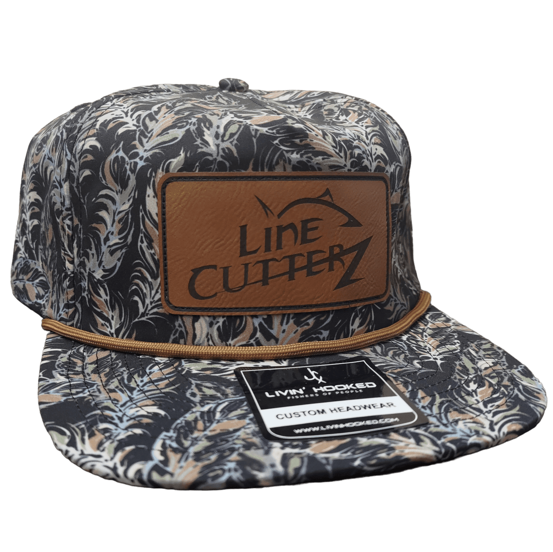 Line Cutterz Floral Rope Hat Hats Line Cutterz Shaded Flight Brown Brown Faux Leather Patch
