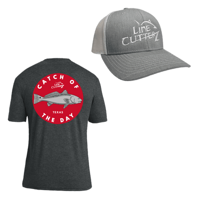Line Cutterz "Catch of the Day" Apparel Bundle Shirts Line Cutterz Black S Heather Grey/White - White Logo