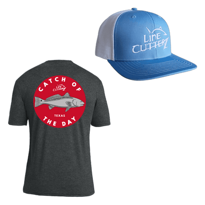 Line Cutterz "Catch of the Day" Apparel Bundle Shirts Line Cutterz Black S Sky Blue/White - White Logo