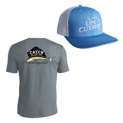 Line Cutterz "Catch of the Day" Apparel Bundle Shirts Line Cutterz Blue Steel Grey S Sky Blue/White - White Logo