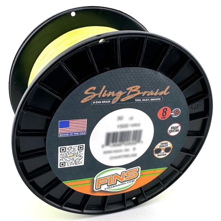 Sling Braid Fishing Line FINS Braids 20 lb. 1500 yards Chartreuse