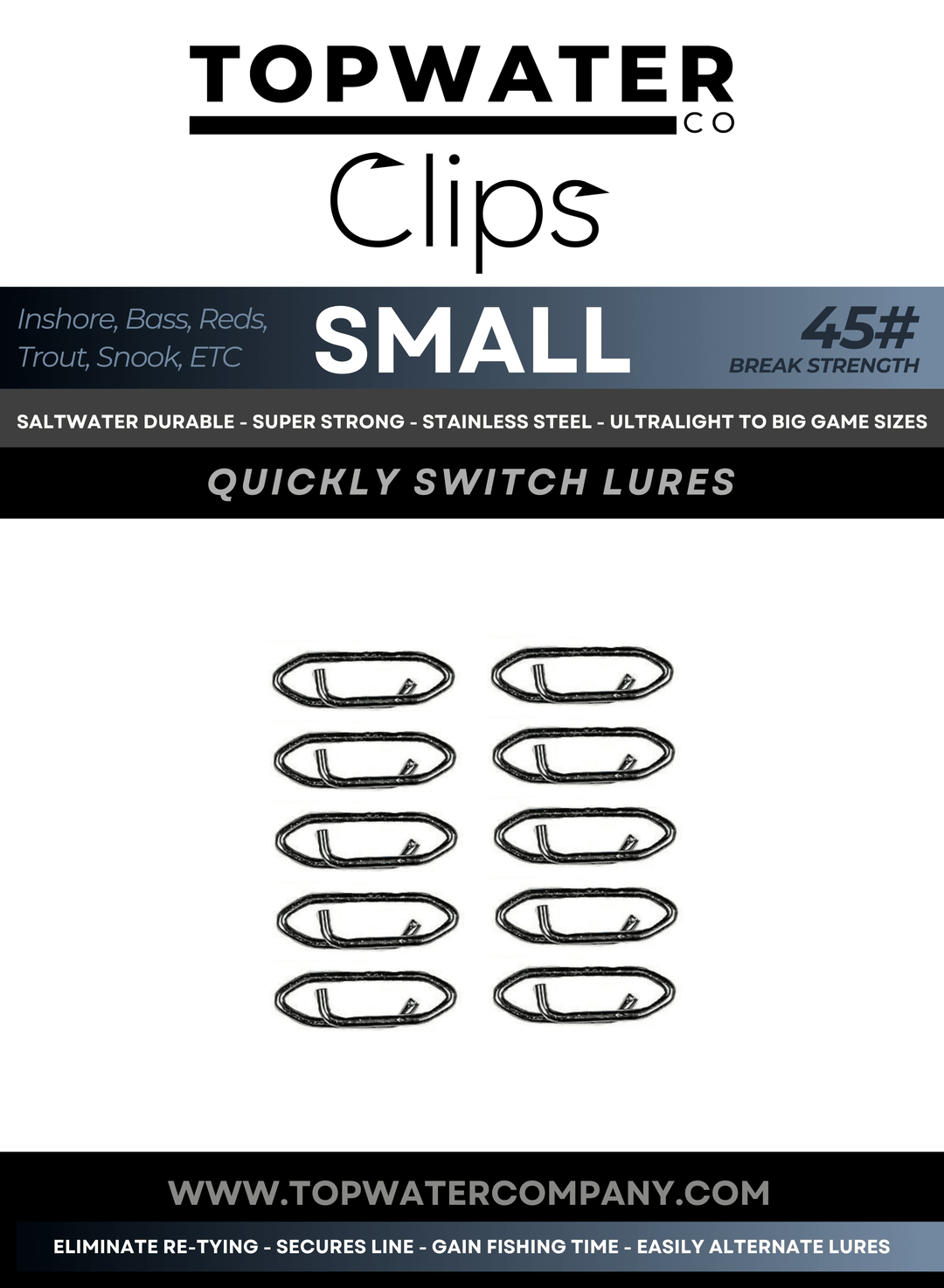 Topwater Co Speed Clips (15-45-70-120lbs) Topwater Co Small 25 