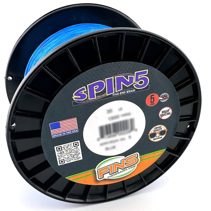 Spin5 Fishing Braid Fishing Line FINS Braids 10 lb. 1500 yards Blue