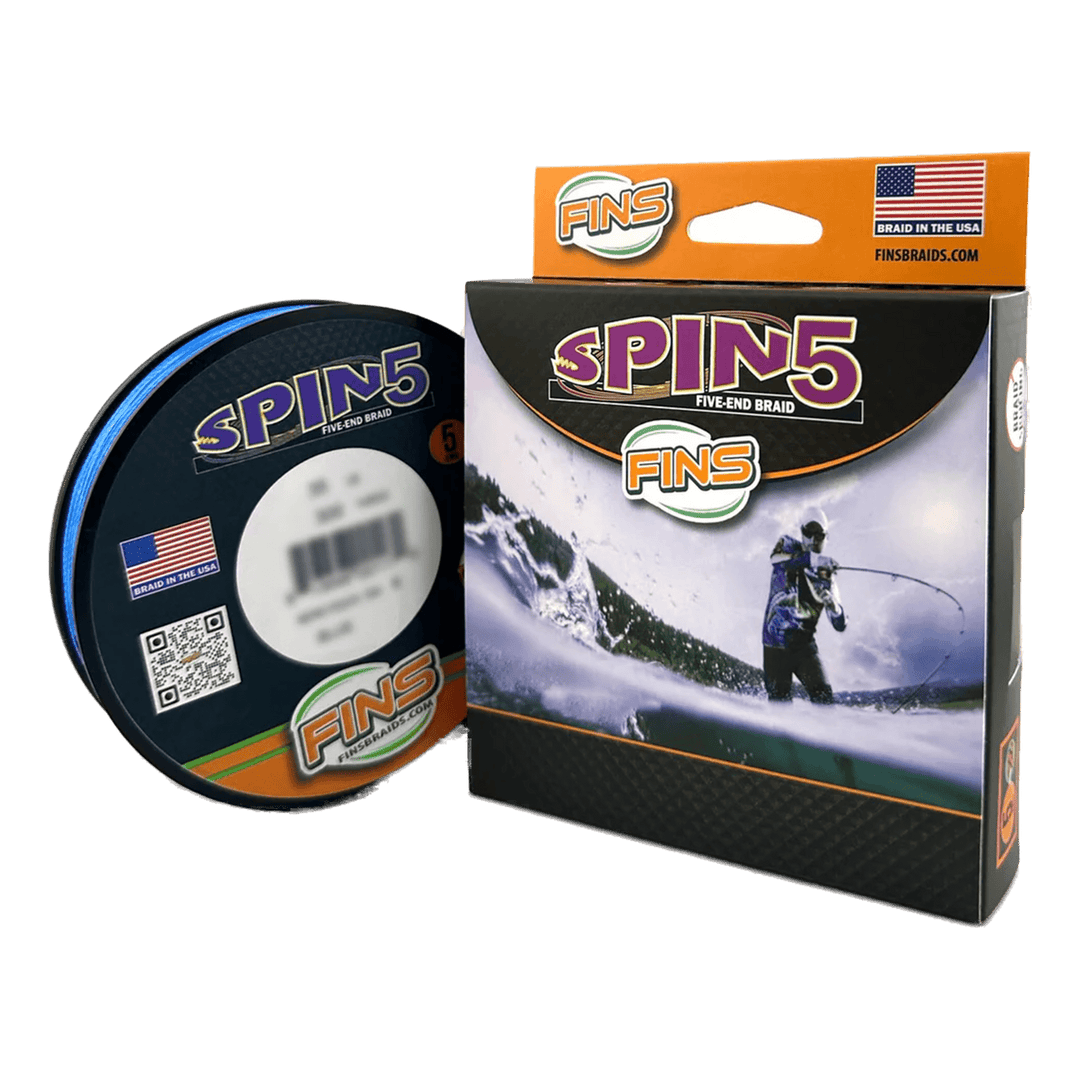 Spin5 Fishing Braid Fishing Line FINS Braids 10 lb. 150 yards Blue