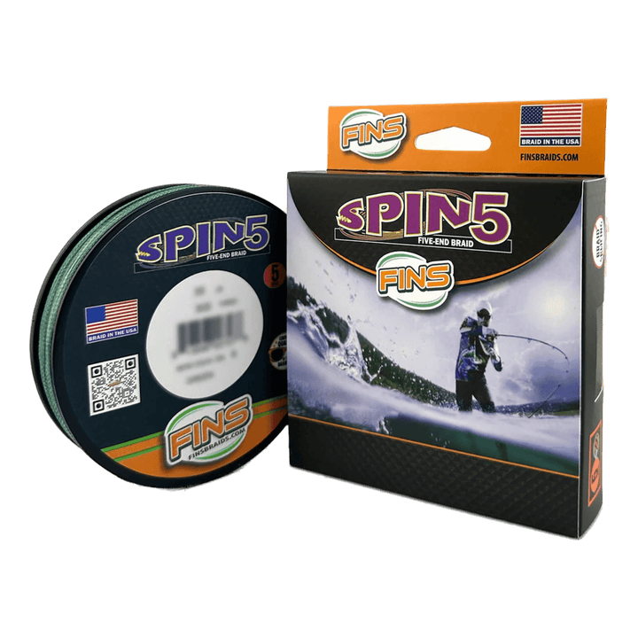 Spin5 Fishing Braid Fishing Line FINS Braids 10 lb. 150 yards Green