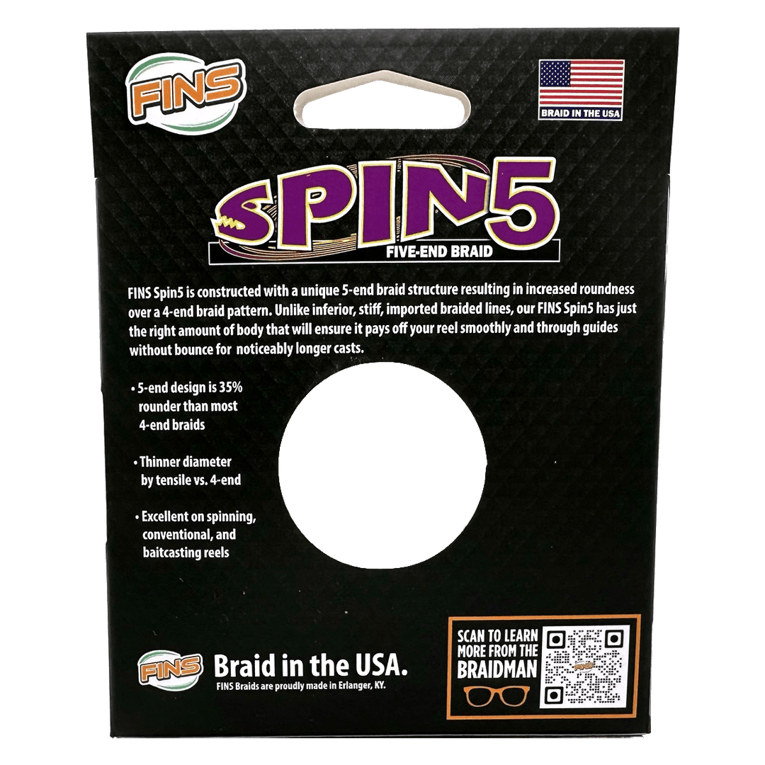 Spin5 Fishing Braid Fishing Line FINS Braids 