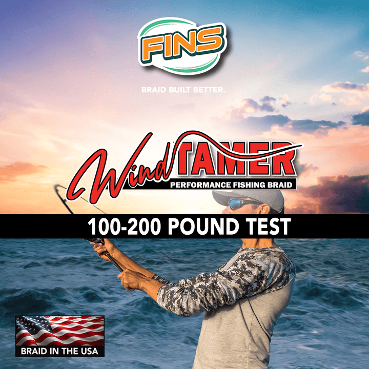 Windtamer Fishing Braid 100-200lb. Fishing Line FINS Braids 