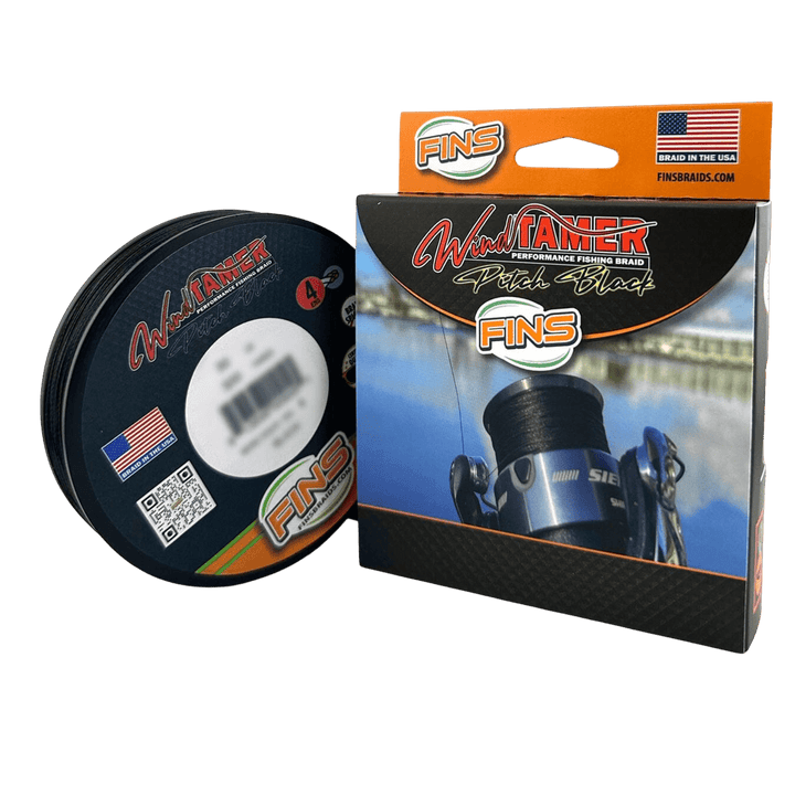 Windtamer Pitch Black Braid Fishing Line FINS Braids 10 lb. 150 yards 