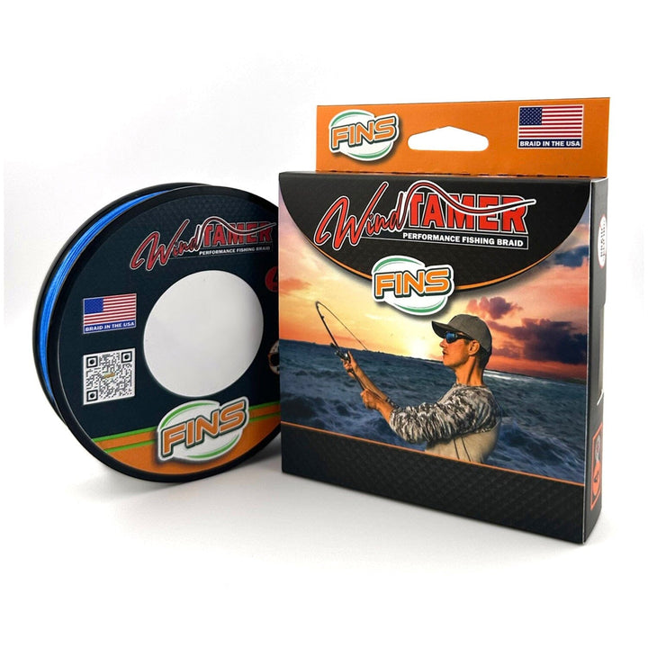 FINS Windtamer Fishing Braid (4-12 lb.) Fishing Line FINS Braids 4 lb. 300 yards Blue