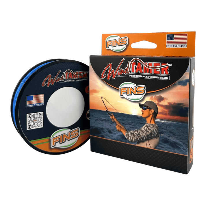 Windtamer Fishing Braid 20-40lb. Fishing Line FINS Braids 20 lb. 150 yards Blue