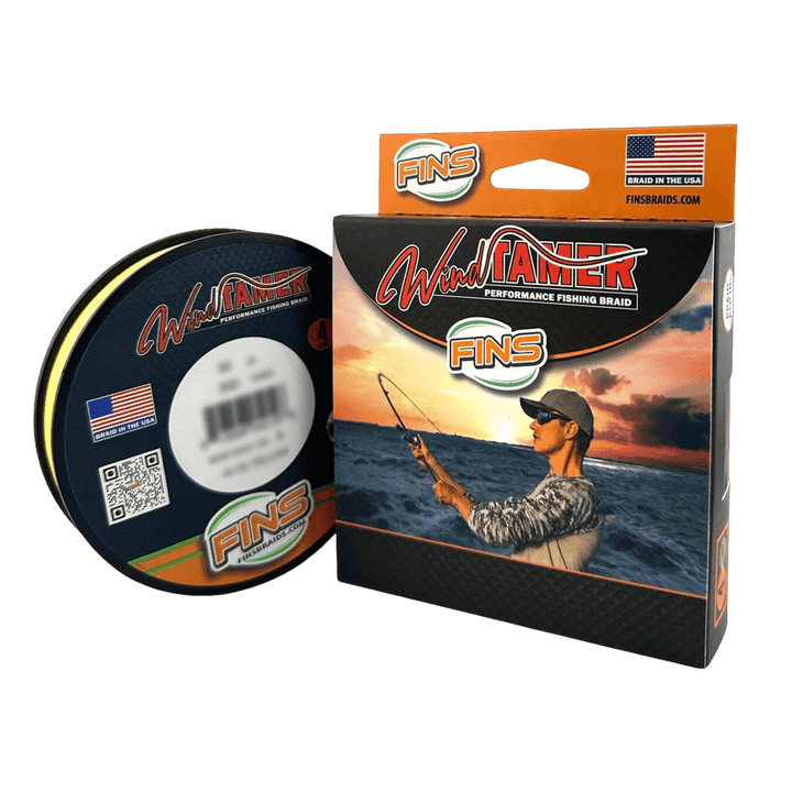 Windtamer Fishing Braid 100-200lb. Fishing Line FINS Braids 100 lb. 300 yards High Visibility Yellow