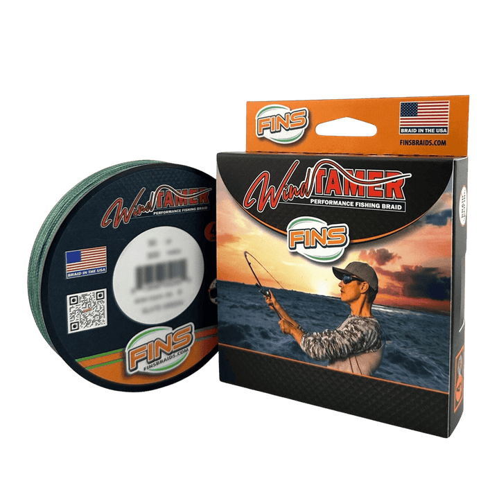 Windtamer Fishing Braid 20-40lb. Fishing Line FINS Braids 20 lb. 150 yards Slate Green