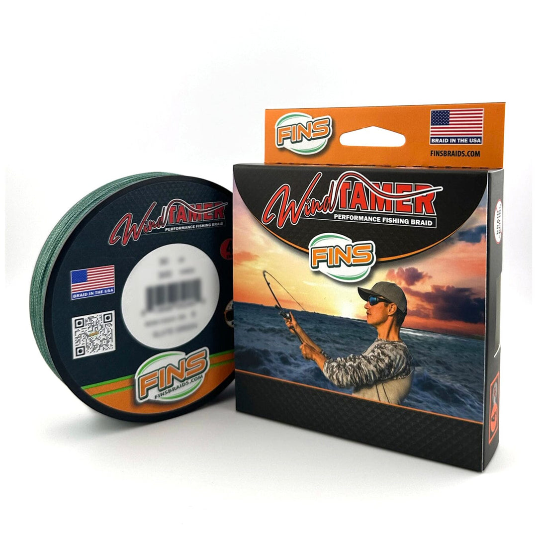 FINS Windtamer Fishing Braid (4-12 lb.) Fishing Line FINS Braids 4 lb. 300 yards Slate Green