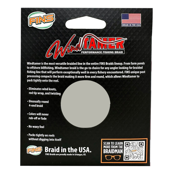 FINS Windtamer Fishing Braid (4-12 lb.) Fishing Line FINS Braids 