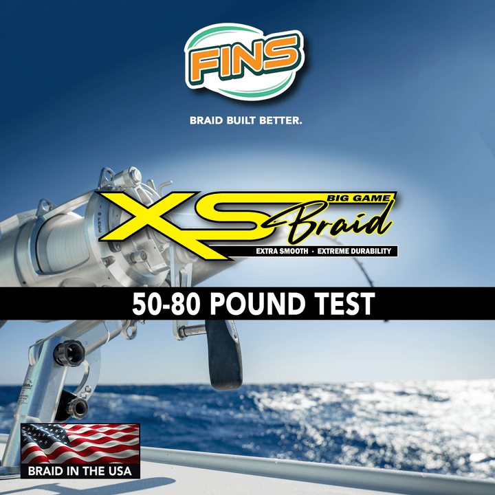 XS Big Game Fishing Braid 10-30lb. Fishing Line FINS Braids 