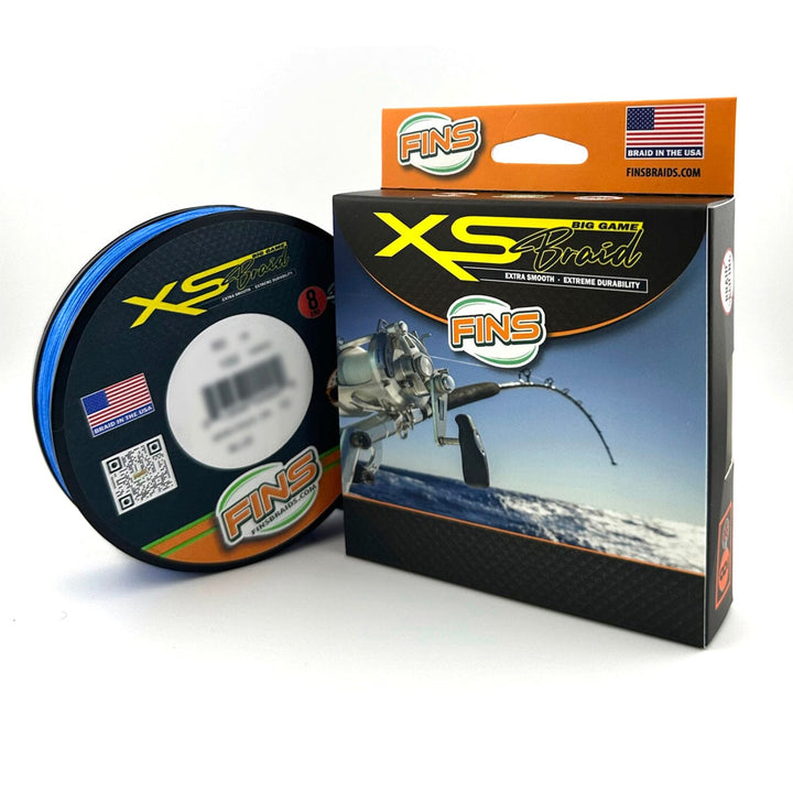 FINS XS Big Game Fishing Braid (10-50 lb.) Fishing Line FINS Braids Blue 40 lb. 150 yards