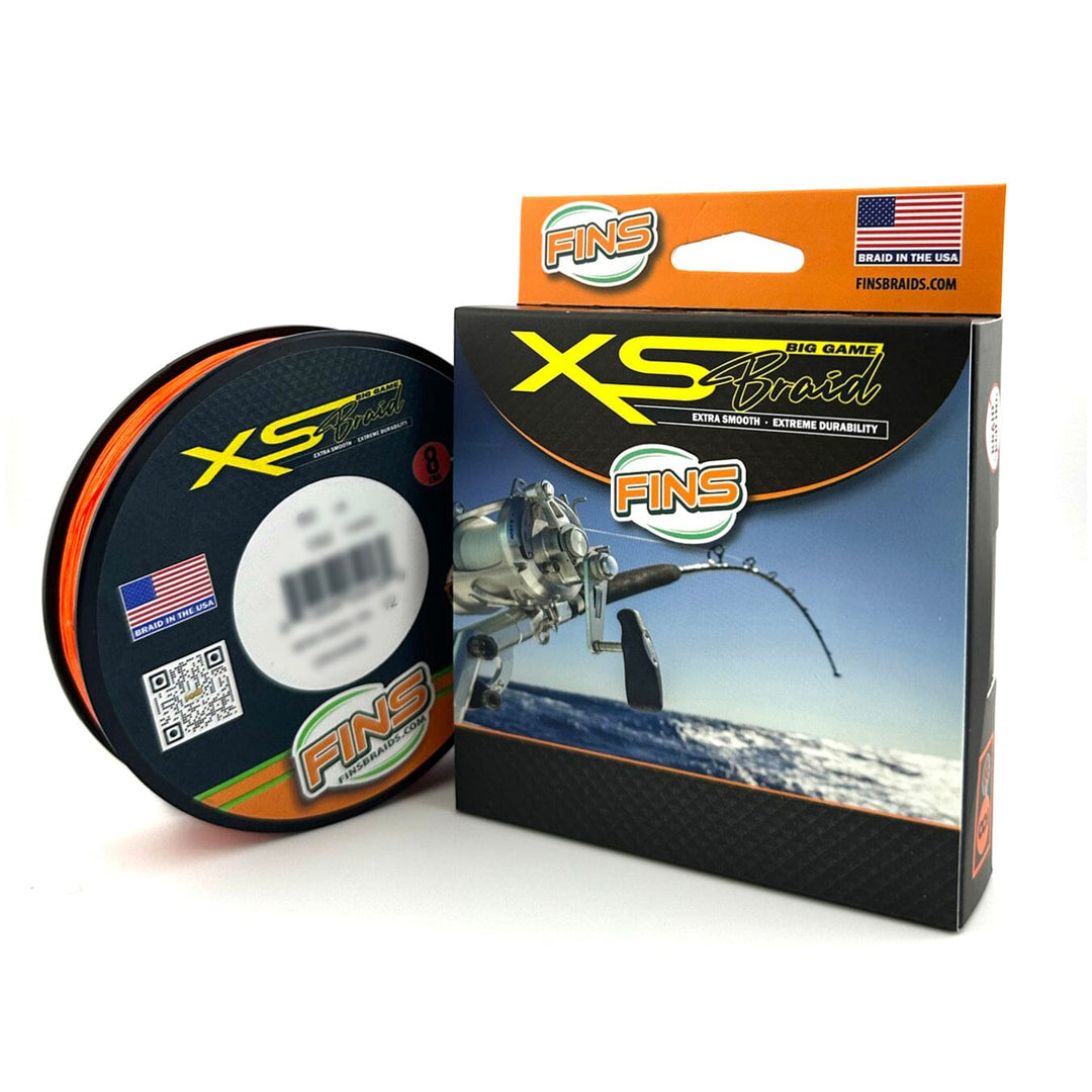 FINS XS Big Game Fishing Braid (10-50 lb.) Fishing Line FINS Braids Orange 40 lb. 150 yards