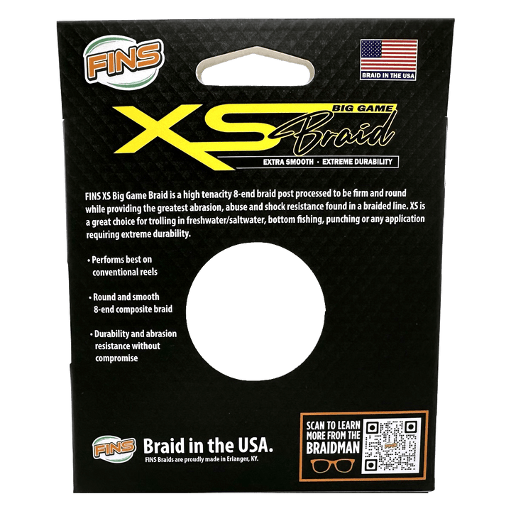 FINS XS Big Game Fishing Braid (10-50 lb.) Fishing Line FINS Braids 