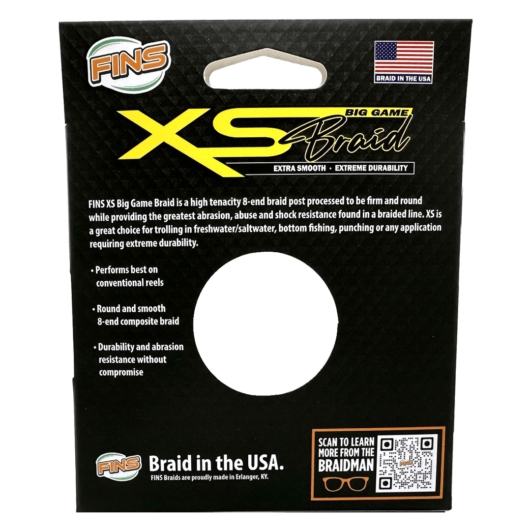 FINS XS Big Game Fishing Braid (60-200 lb.) Fishing Line FINS Braids 