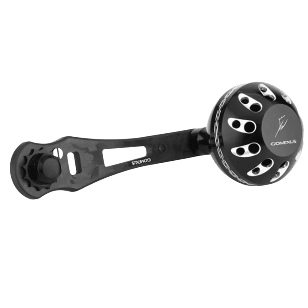Gomexus Forged Carbon Handle for Baitcasting Reel with Aluminum Knob CL-A38 Gomexus 75mm 8x5mm Black/Silver