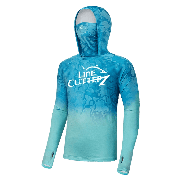 Line Cutterz Long-Sleeve Fishing Hoodie with Neck Gaiter Apparel Line Cutterz 